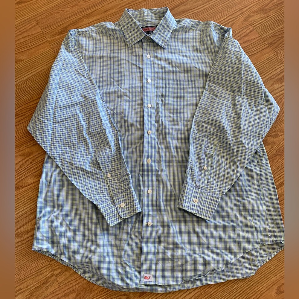 Vineyard Vines Button-Down Long Sleeve Shirt, Burgee Shirt 100% Cotton, Size XL